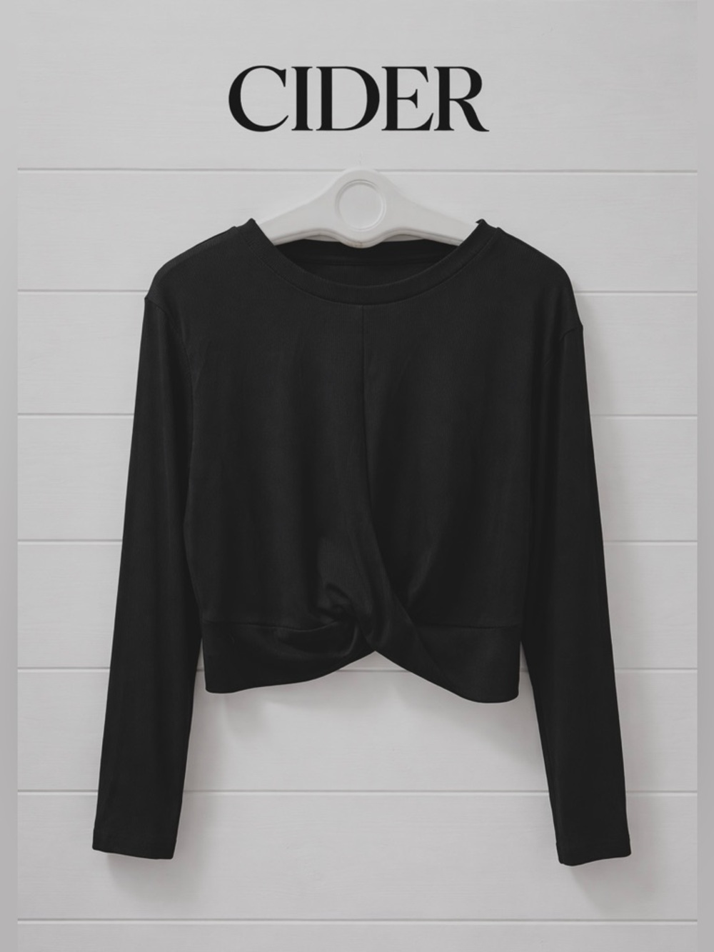 CIDER Black Long Sleeve Women's crop Top Size 4X